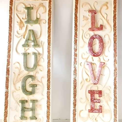 Wall Décor Plaques – “Laugh” & “Love” Embossed Set  @HOG - Home, Office, Garden, Online Marketplace