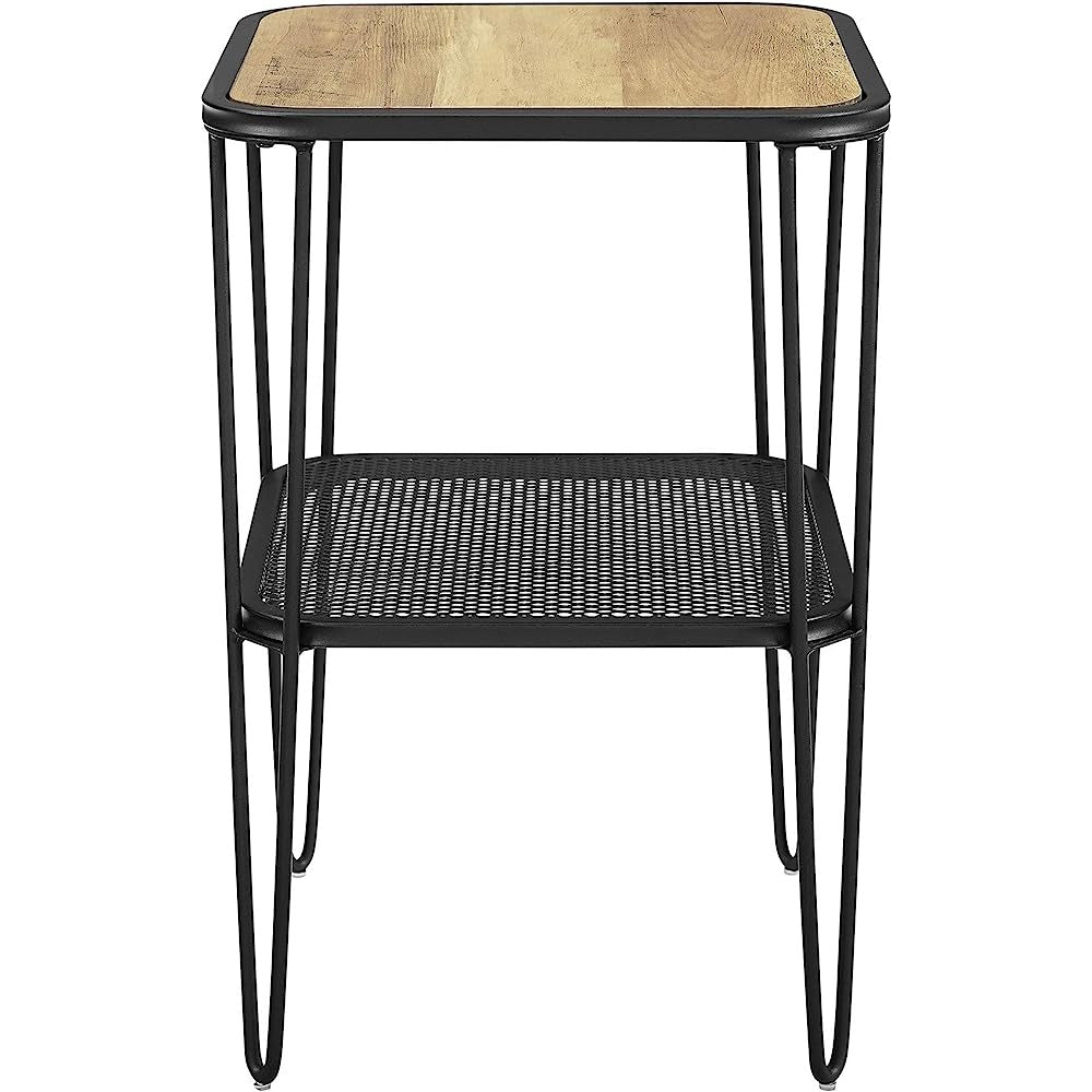 Walker Edison 16” Urban Industrial Mesh Metal Shelf Leg Side Table  Home Office Garden | HOG-HomeOfficeGarden | HOG-Home.Office.Garden