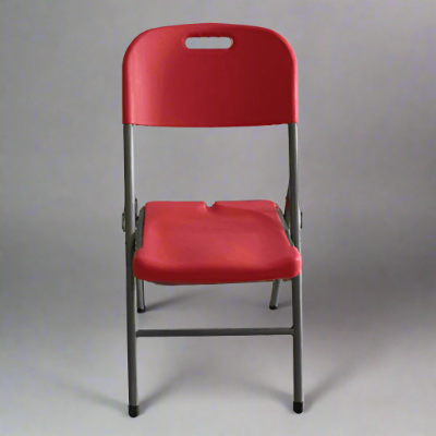 Plastic Granite Folding Chair-Red