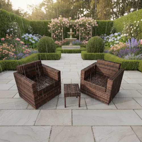 Rattan Armchair with Cushions
