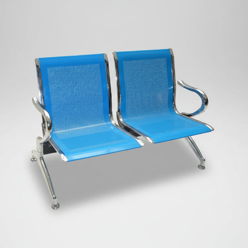 2 Seater Reception Metal Bench - Blue @HOG - Home Office Garden Online Marketplace