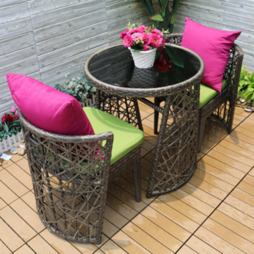 2 Seater Shaggy Round  Compact Rattan Bistro Furniture Set. @HOG - Home Office Garden Online Marketplace