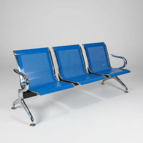 3 Seater Reception Metal Bench - Blue @HOG - Home Office Garden Online Marketplace