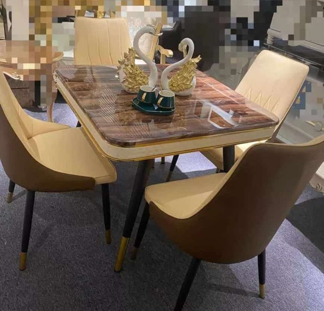 4 Seater Marble Dining Set Home Office Garden | HOG-HomeOfficeGarden | HOG-Home.Office.Garden