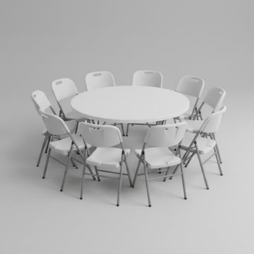 5 - Feet Round Plastic Folding Table @HOG - Home Office Garden Online Marketplace
