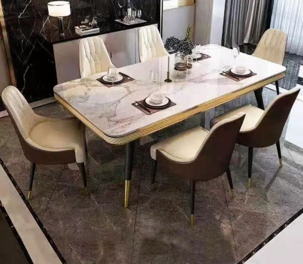 6 Seater Marble Dining Set Home Office Garden | HOG-HomeOfficeGarden | online marketplace