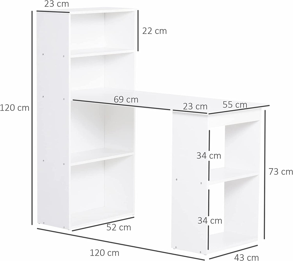 Desk with Bookshelf Combo Home Office Garden | HOG-HomeOfficeGarden | online marketplace