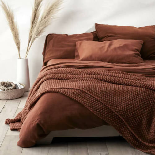 Casaluna Knit Blanket ''Dark Clay'' - Full Queen @HOG - Home Office Garden Online Marketplace