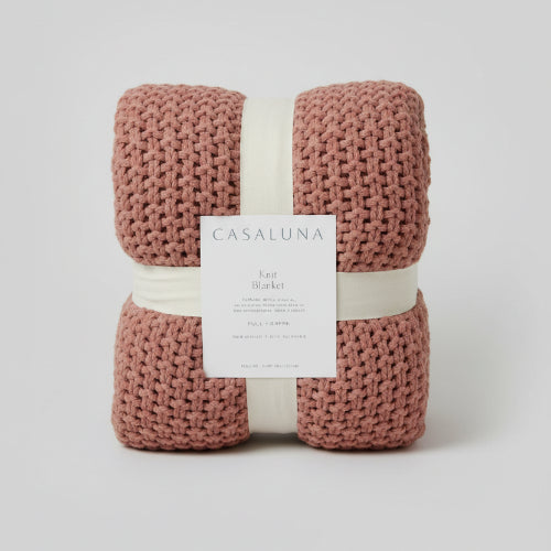 Casaluna Knit Blanket ''Dark Clay'' - Full Queen @HOG - Home Office Garden Online Marketplace