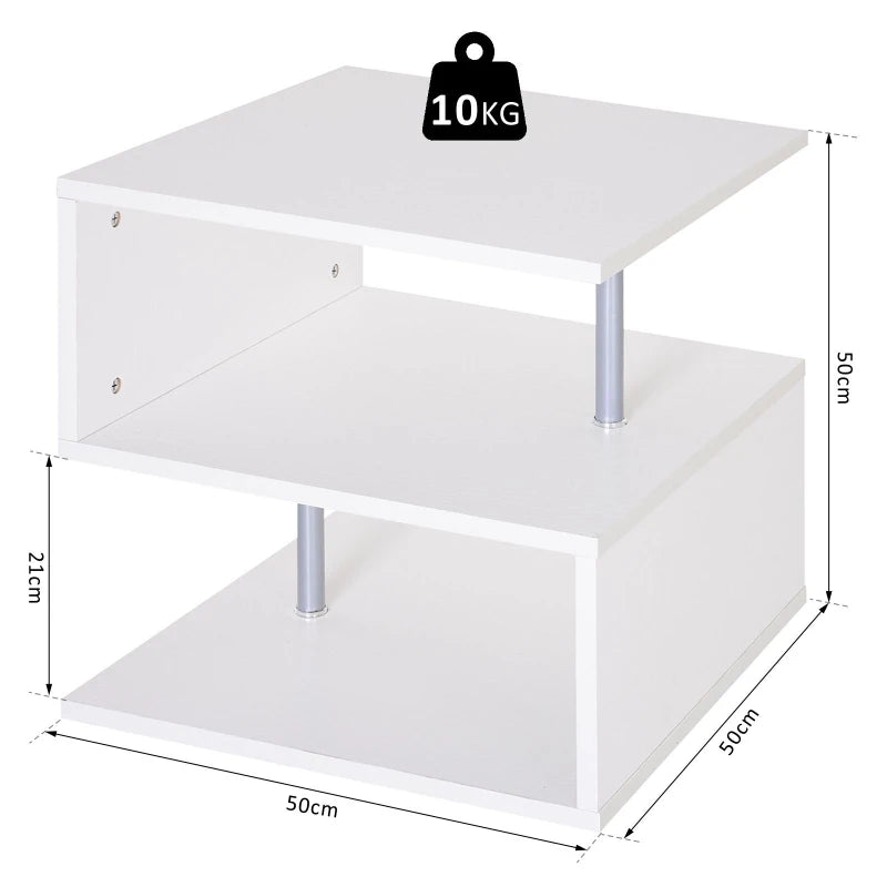 Wooden S Shape Cube Coffee Console Table 2 Tier Storage Shelves. HOG- Home. Office. Garden online marketplace.
