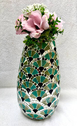 Decorshore Bella Palacio Collection Decorative Mosaic Vase - 18" X 6" Home, Office, Garden online marketplace