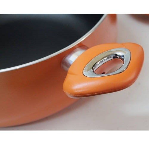 Linsan 8 Piece Aluminum Non-stick Premium Cookware Set - Orange @HOG - Home Office Garden Online Marketplace