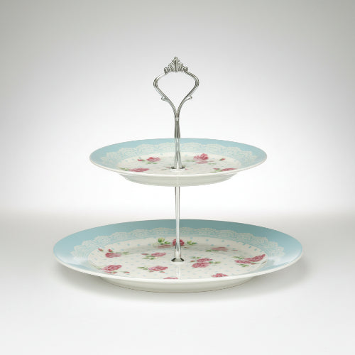 Premier Housewares Two Tier Cake Stand in Blue @HOG - Home Office Garden Online Marketplace