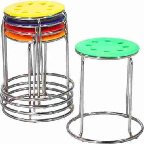 Round Chrome Fiber Top Stool @HOG - Home Office Garden Online Marketplace