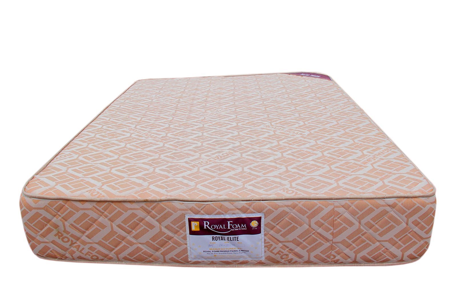 Royal Elite Semi Orthopedic - Jacquard - Fully Quilted 190X135X30CM(6ft x 4'5ft x 12inches)(Lagos Only) @HOG - Home Office Garden Online Marketplace 