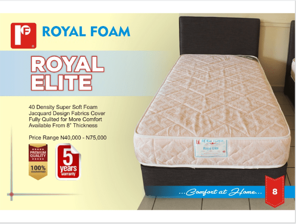 Royal Elite Semi Orthopedic - Jacquard - Fully Quilted 190X135X30CM(6ft x 4'5ft x 12inches)(Lagos Only) @HOG - Home Office Garden Online Marketplace 