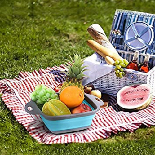 Square Silicone Colander Blue @HOG - Home Office Garden Online Marketplace