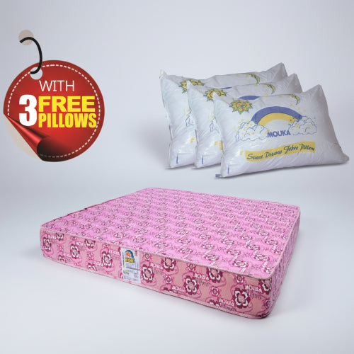 Super Flora - 757220 Mouka Mattress with 3 Pillows - L 6ft x W 6ft x H 20"(Lagos Only) @HOG - Home Office Garden Online Marketplace