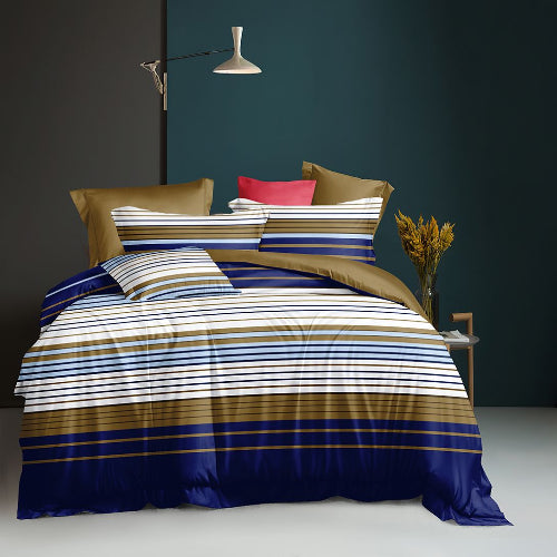 Unique Multi Color Stripes Bedding Set. @HOG - Home Office Garden Online Marketplace
