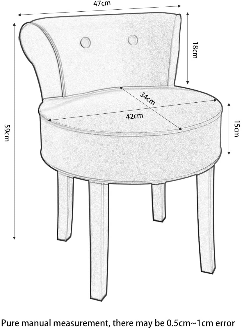 Vanity Chair Wood Legs (Brown) @HOG - Home Office Garden Online Marketplace