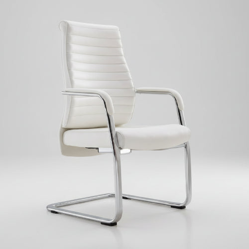 White Executive Leather Visitors Chair - 909v @HOG - Home Office Garden Online Marketplace