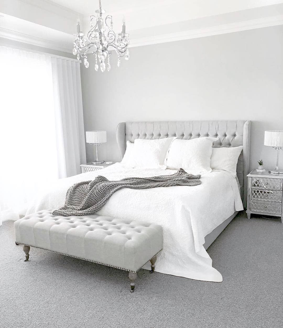Anica Tufted Bed (6 x 6ft), Queen, Antique Grey with BenchHome Office Garden | HOG-HomeOfficeGarden | online marketplace 