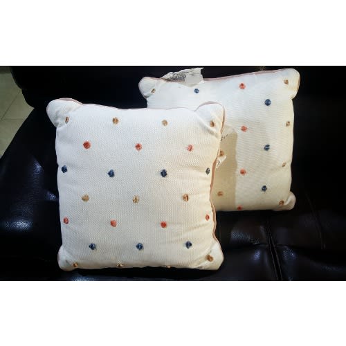 Bella Lux Set Of Two Polka Dot Woven Decorative Throw Pillows Home Office Garden | HOG-HomeOfficeGarden | online marketplace