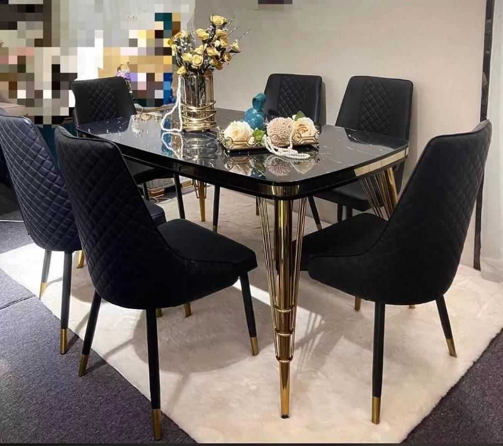 Simple Dining Table with 6 Chairs - Black HOG-Home Office Garden online marketplace