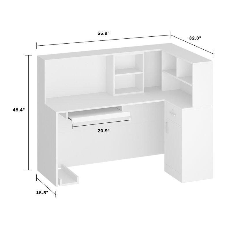 L-Shape Wood Reception Desk Home Office Garden | HOG-HomeOfficeGarden | online marketplace