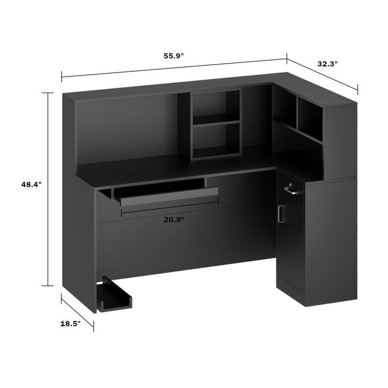 L-Shape Wood Reception Desk Home Office Garden | HOG-HomeOfficeGarden | online marketplace