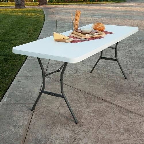 Lifetime Fold in half Utility Table 6 Feet, White