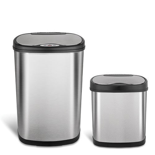 Motion Sensor Trash Can - Fingerprint-resistant Stainless Steel - 50L+ 12L