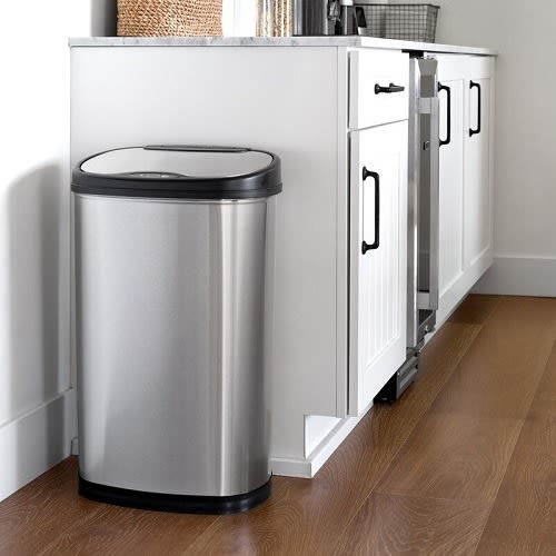 Motion Sensor Trash Can - Fingerprint-resistant Stainless Steel - 50L+ 12L