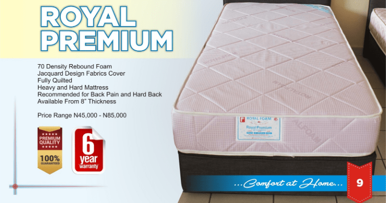 Royal Premium- Full Orthopedic-120 Density -Fully Quilted mattress 190X90X20CM [6ft x 3ft x 8"](Lagos Only)