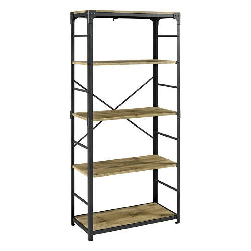 Walker Edison Angle Iron Urban Industrial Bookshelf - Driftwood  Home Office Garden online furniture marketplace